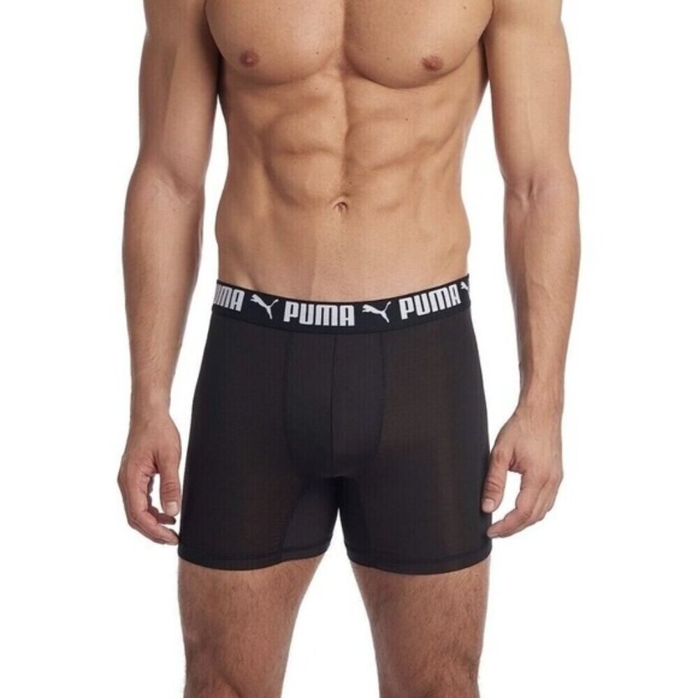 PUMA Men's 3 Pack Performance underwear Boxer Briefs Size L Gray/Red/Black